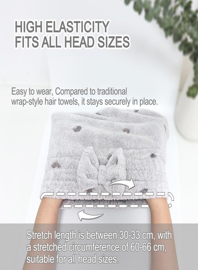Jseng 3Packs Microfiber Hair Towel for Women - Quick-Drying, Super Absorbent Hair Wrap with Bow Design, Soft Hair Towel Turban for Curly Long Wet Hair - Image 3